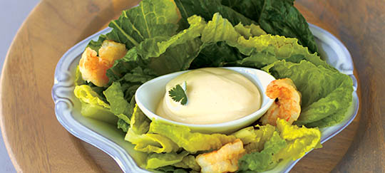 Shrimp Caesar Salad with Lemon Dressing