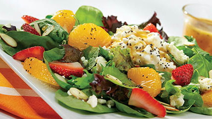Spinach Salad with Citrus Poppy Seed Dressing