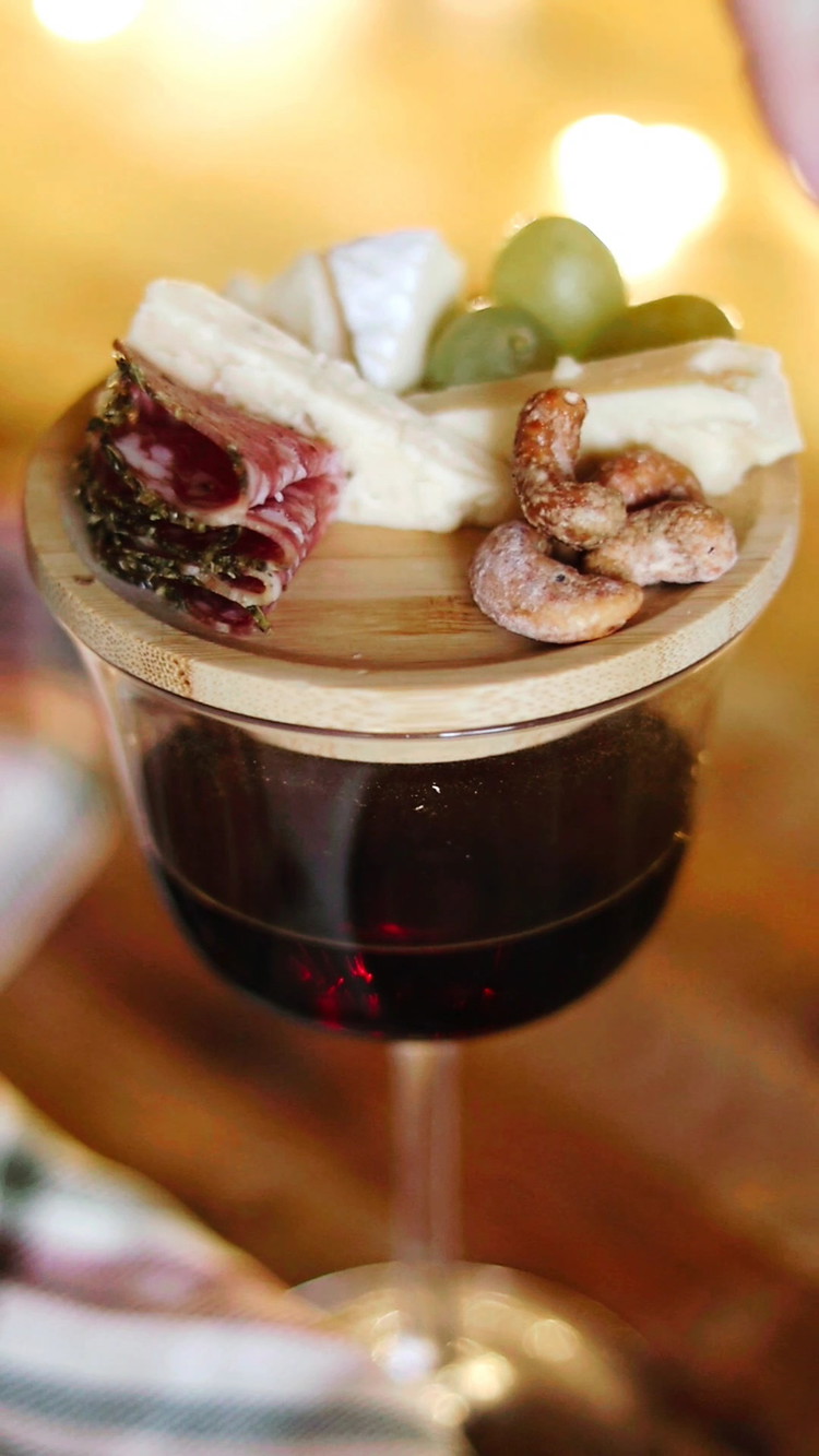 Image of Add a generous dollop of Tiptree Onion Relish to each cheeseboard. Place on top of your wine glasses and enjoy your party.