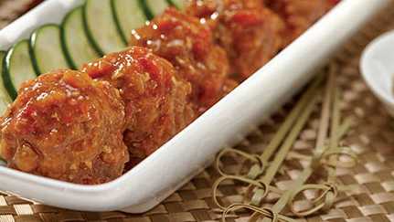 Turkey Thai Meatballs with Ginger Sauce