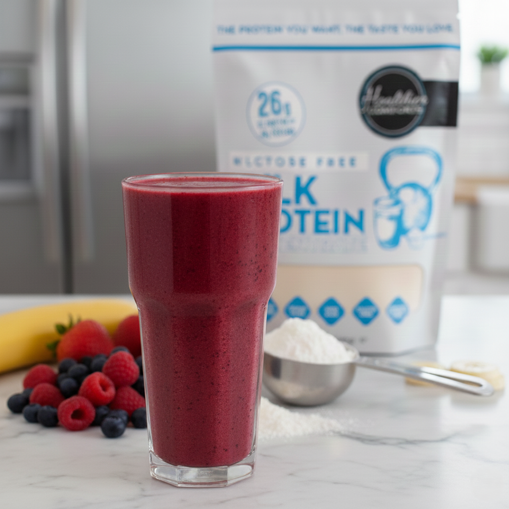 Protein Packed Strawberry Banana Smoothie (Lactose-Free)