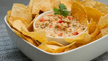 Cheesy Hamburger Salsa Dip