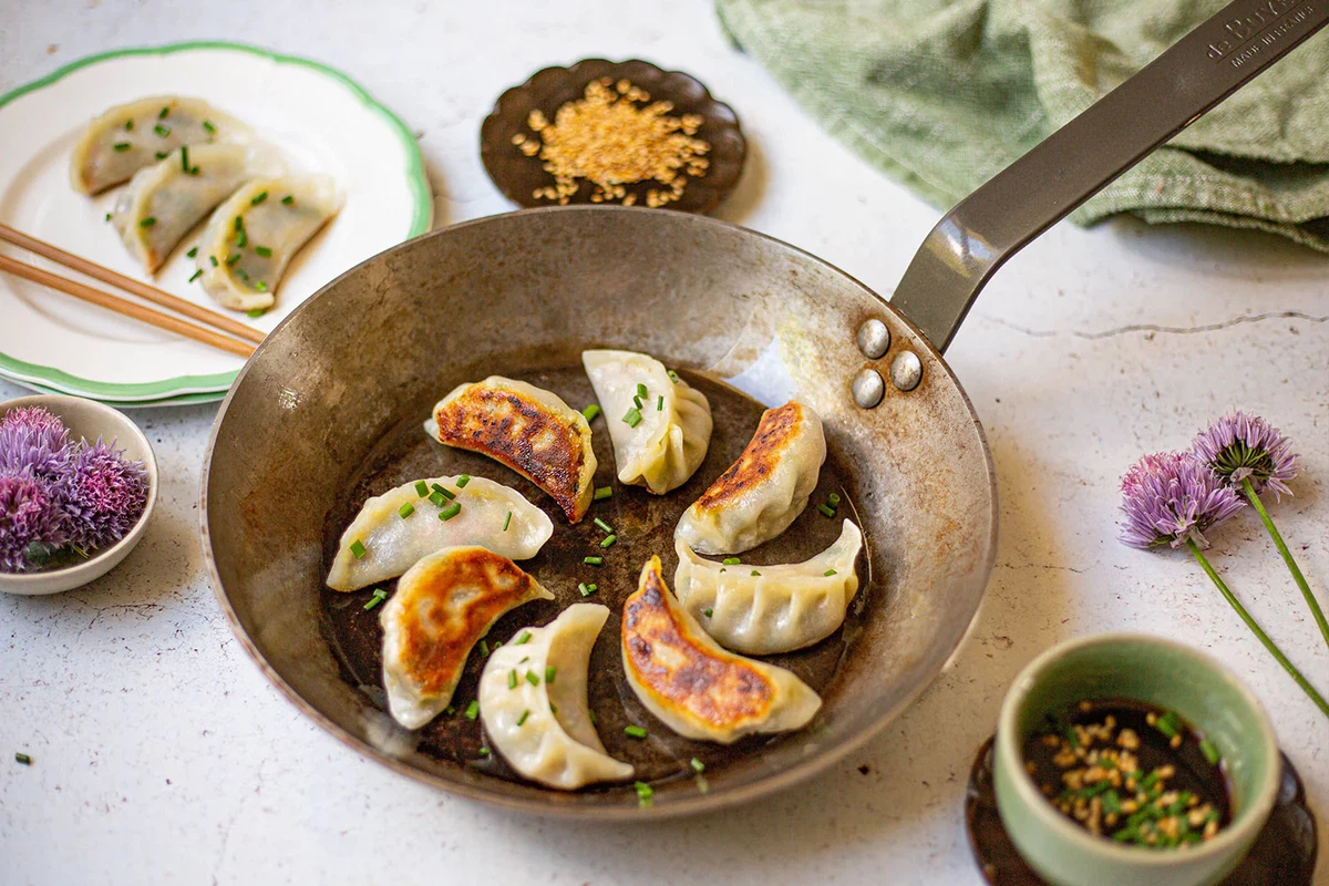 Gyozas de frango: pastéis japoneses de frango e legumes