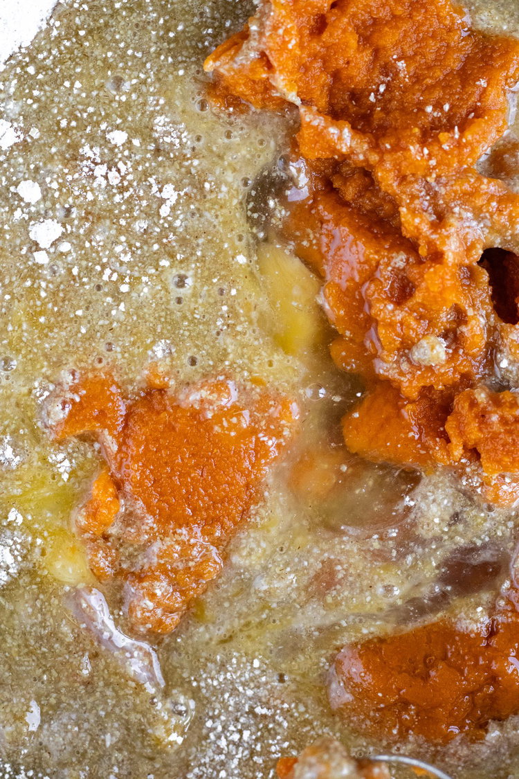Image of Add in pumpkin. Mix gently together.