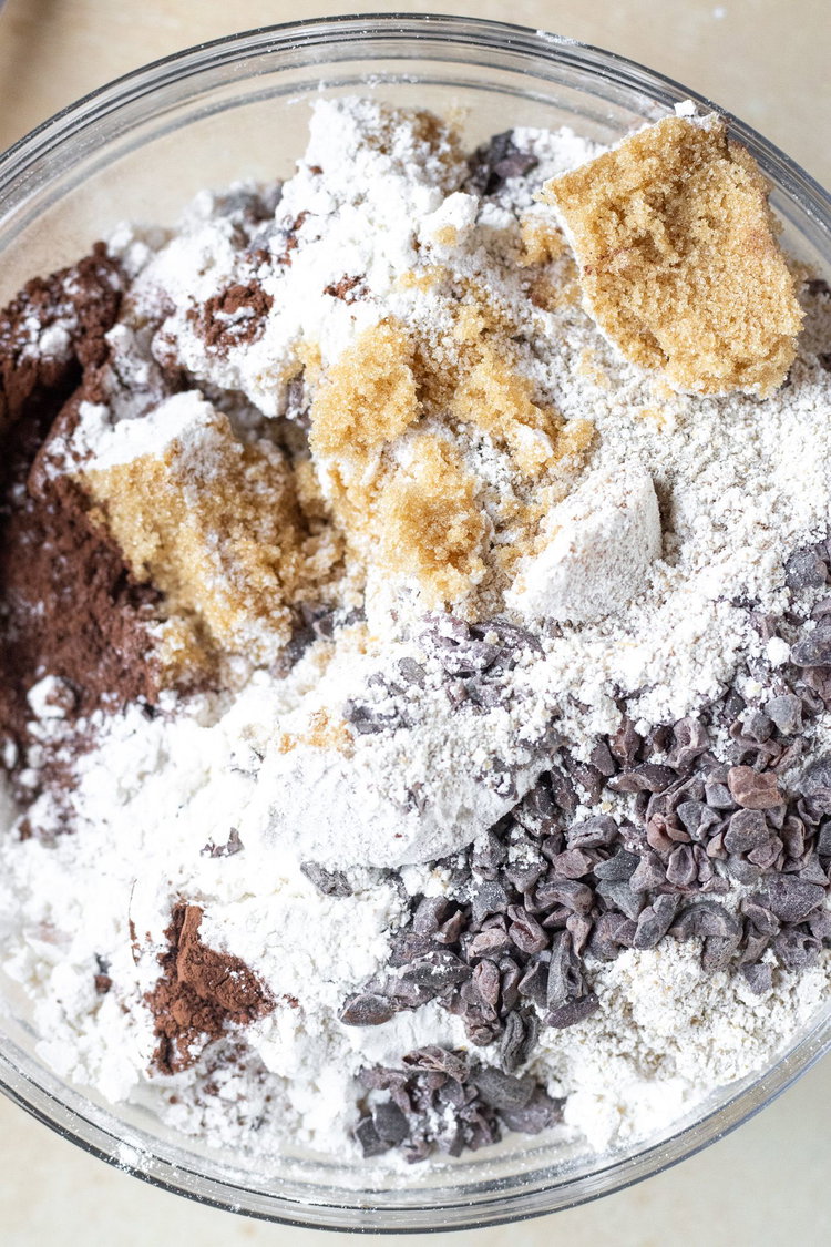 Image of Mix together the dry crumble ingredients as listed.  