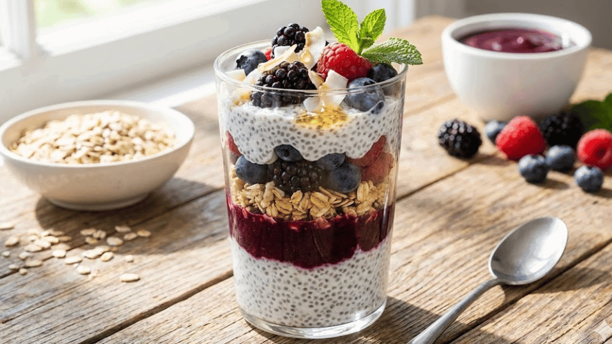 Image of Maqui Berry Chia Pudding Parfait