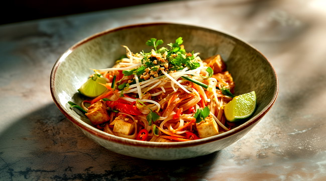 Image of Pad Thai vegan – Aromatisches Pad Thai Rezept mit Wajos Kräuterdressing Blend