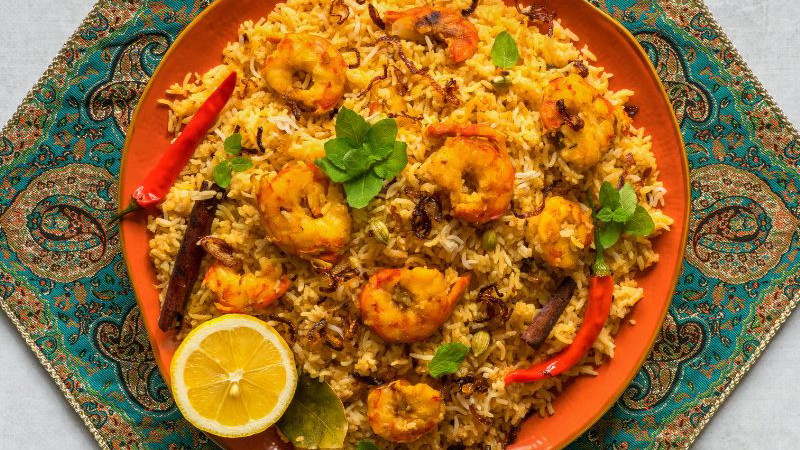 Image of Saffraan-gepekelde garnalen