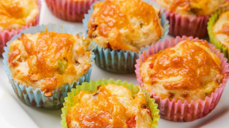 Image of Krokante Rijst Jambalaya met Bieslook-Maïs Muffins