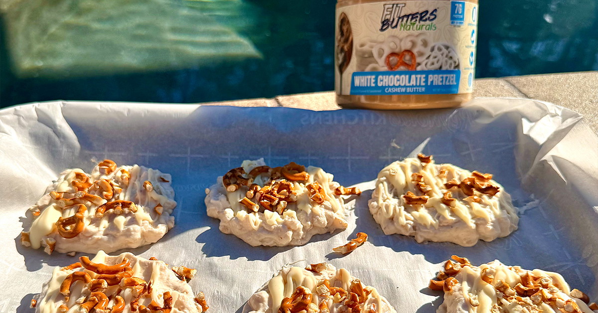 White Chocolate Pretzel Frozen Yogurt Clusters (Featuring Fit Butters Naturals)