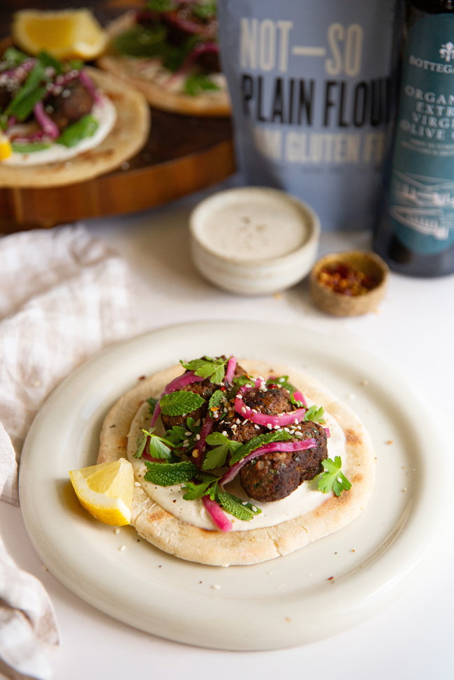 Image of Greek Lamb Koftas with Flatbread