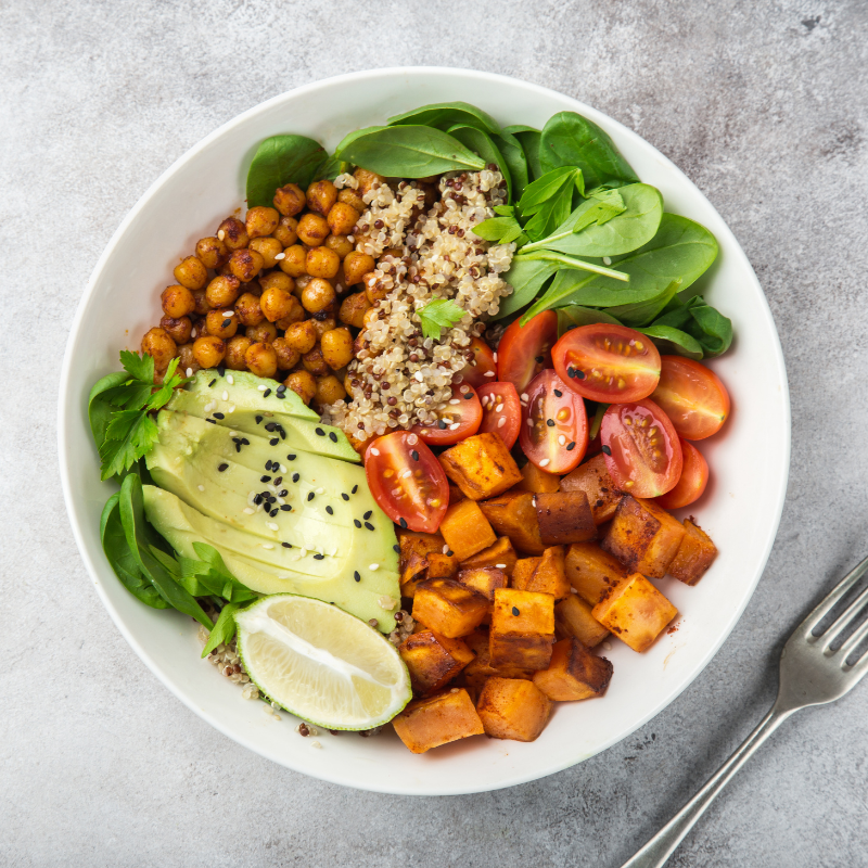 Zoete Aardappelsalade met Curry Mango Dressing 
