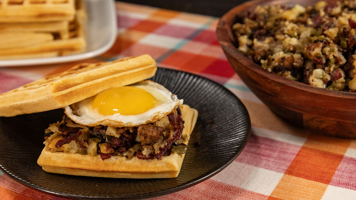 The Ultimate All-In-One Breakfast Hash Sandwich