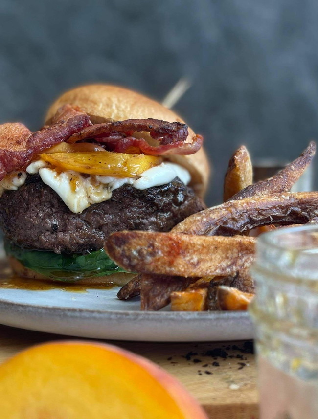 Image of Cowboy Burger with Peach Habanero Glaze