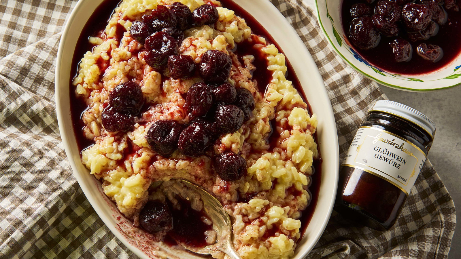 Image of Swedish Rice Pudding with Glühwein Sour Cherries
