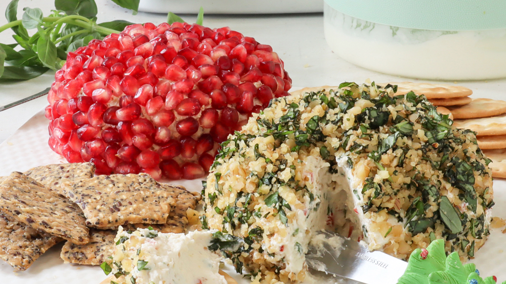 Image of Christmas appetiser dripped yogurt cheese