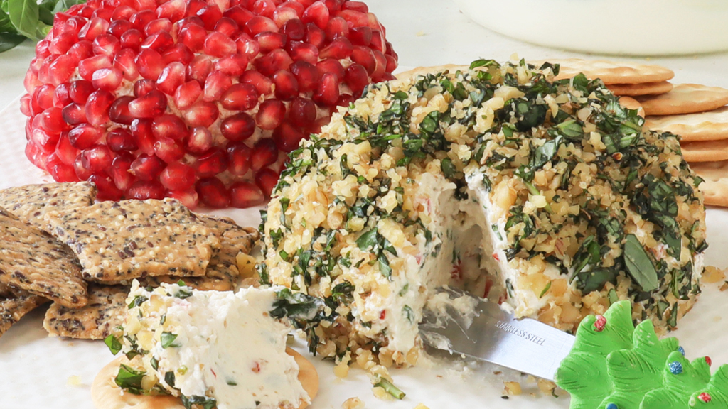 Image of Christmas appetiser dripped yogurt cheese