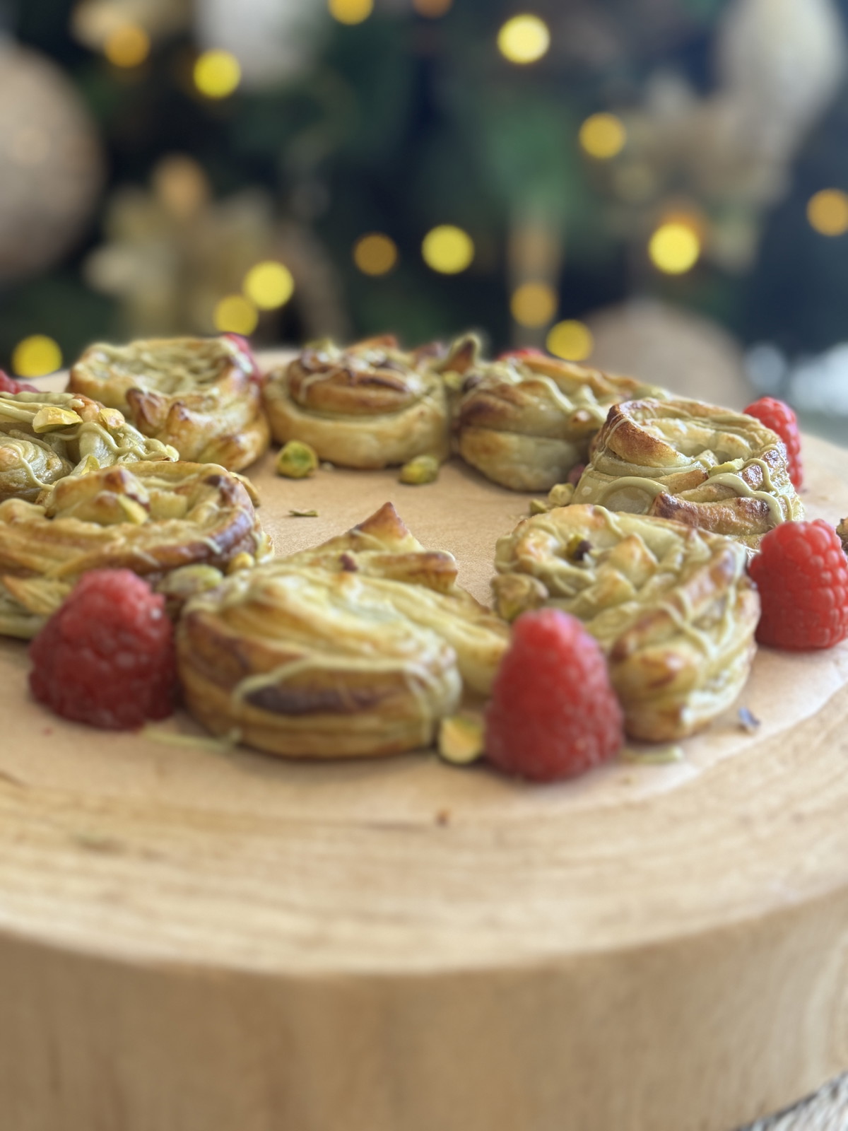 Pistachio & Raspberry Christmas Wreath Recipe