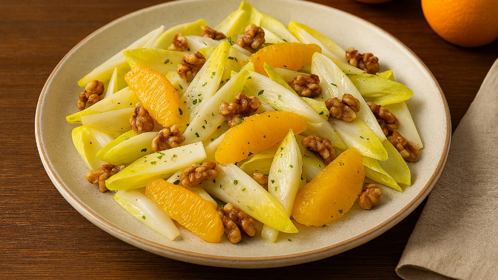 Image of  Chicorée-Salat mit Orangen und Walnüssen