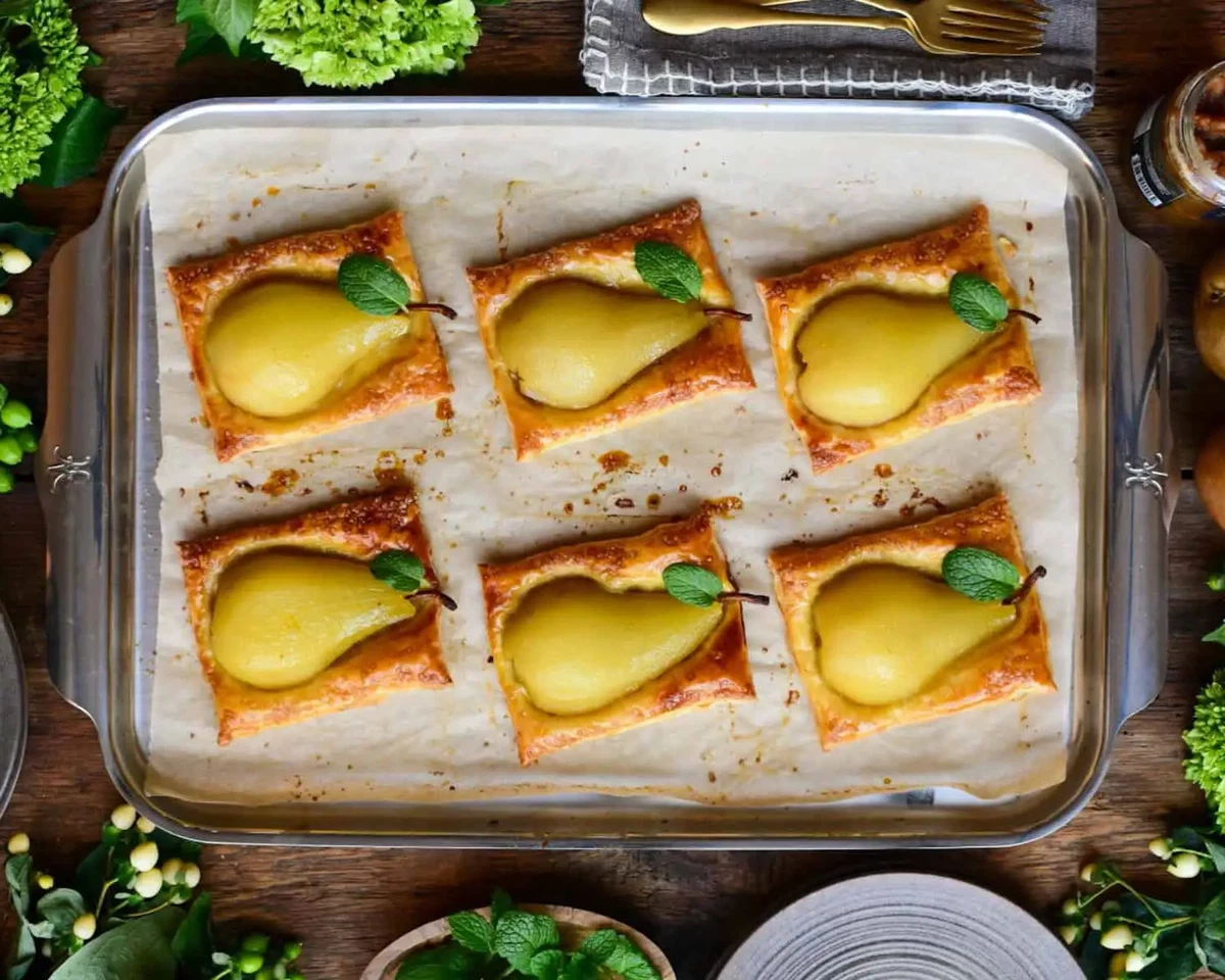Poached Pear Puff Pastry