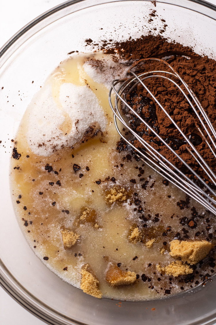 Image of Add in egg, vanilla and coffee.