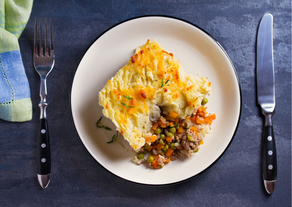 Espresso Balsamic Shepherd’s Pie with Cheesy Garlic Mash