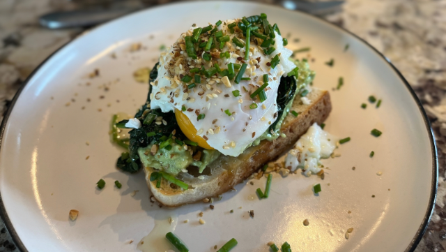 Image of Avocado Toast w/Poached Egg and Sautéed Spinach 