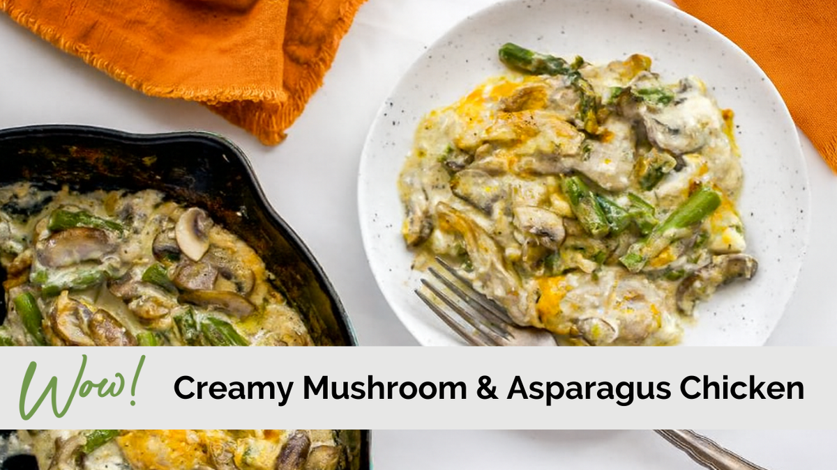 Creamy Asparagus and Mushroom Bake