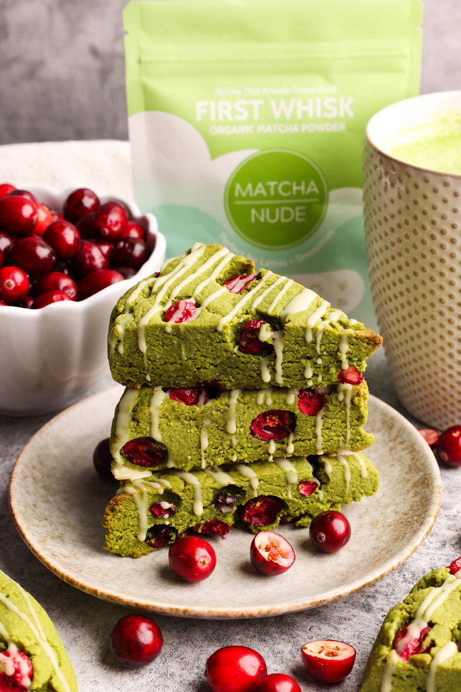 Image of Cranberry Matcha Scones (Gluten-Free + Vegan-Friendly!)