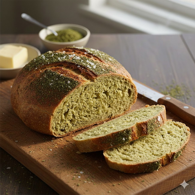 Image of Einfaches Schabzigerklee Sauerteig Brot selber backen