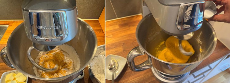 Image of När degen börjar bildas tillsätter du först smöret och kör det några minuter tills degen tagit in smöret och blivit elastiskt, och då tillsätter du saltet.