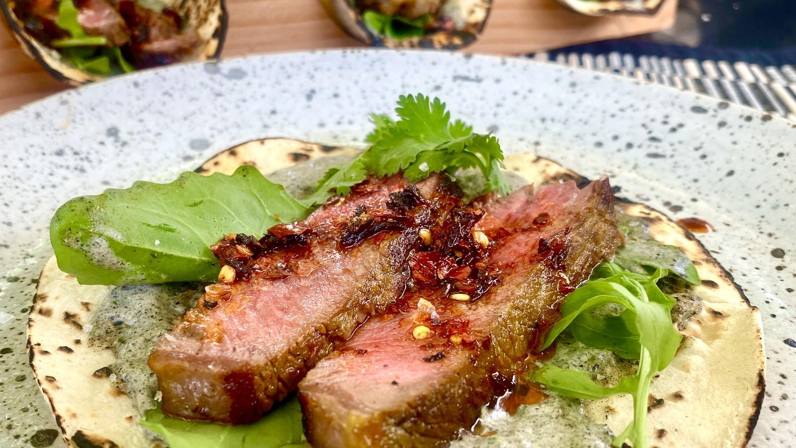 Image of Beef Taco’s with Burnt Onion Cream & Crisp Chili Salsa