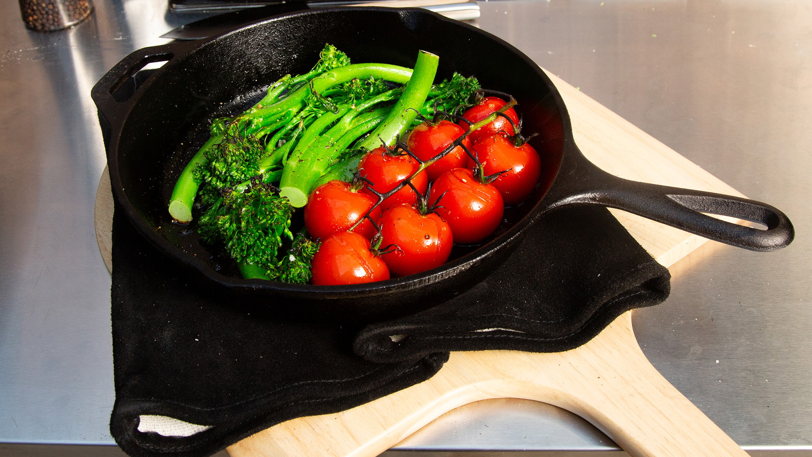 Image of Charred Broccolini and Tomatoes
