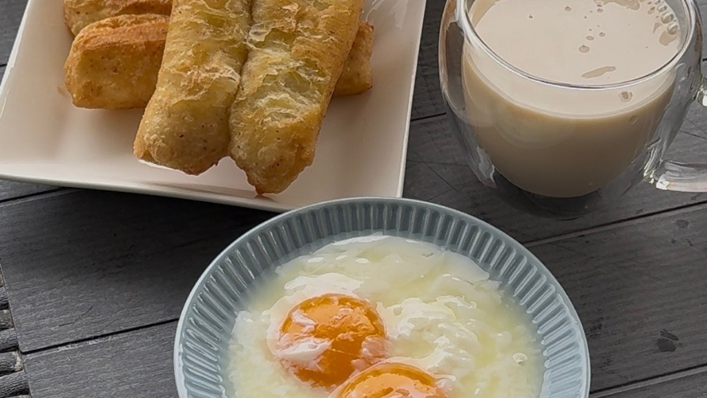 Image of You Tiao with Soft-Boiled Eggs & Soya Bean Milk