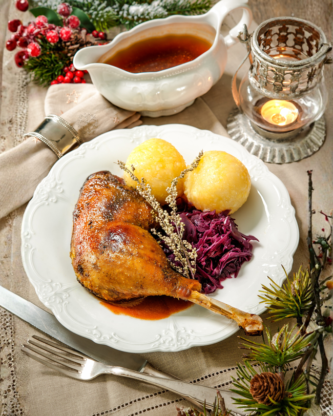 Image of Festtagsgans mit Honig, Apfel & Thymian