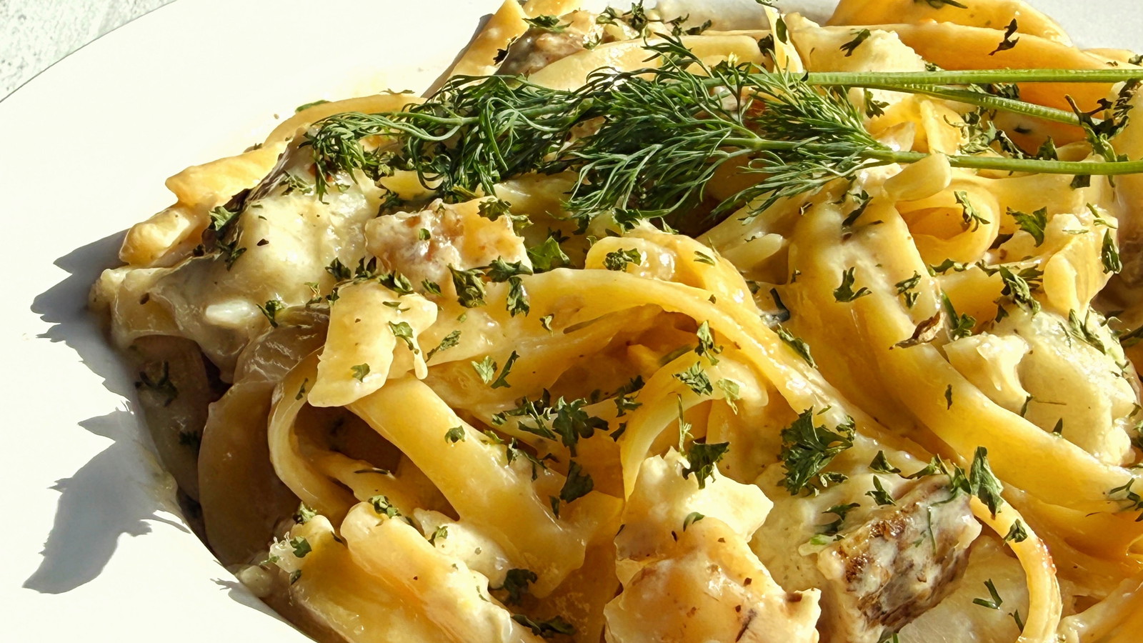 Image of Creamy Lemon-Dill Monkfish Pasta