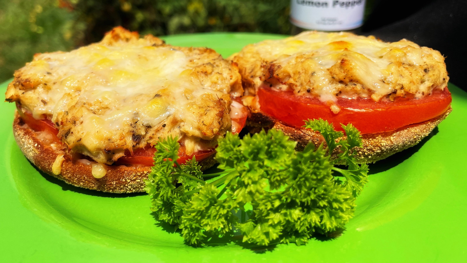 Open Face Tuna Melt with Lemon Pepper