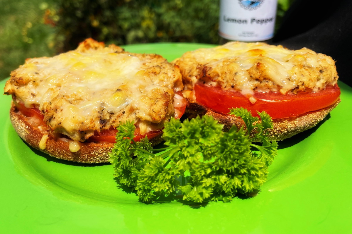 Open Face Tuna Melt with Lemon Pepper