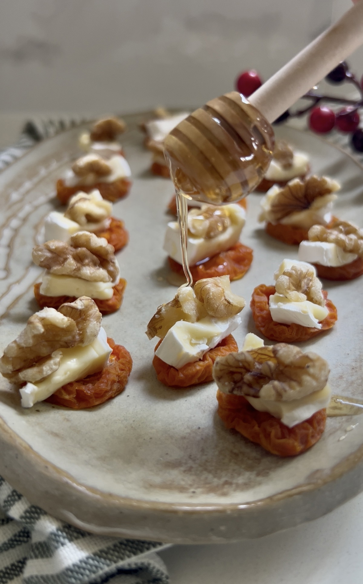 Apricot & Walnut Brie Bites