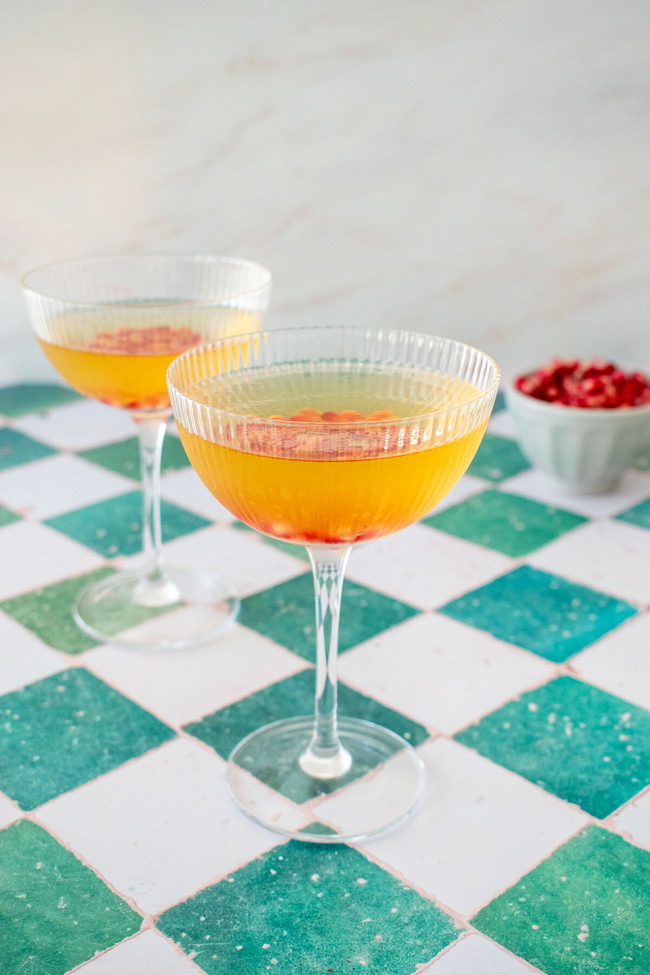 Image of Champagne Jello Cocktails with Fresh Pomegranates