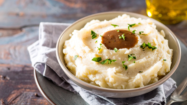 Image of Whipped Truffle Mashed Potatoes with Brown Gravy