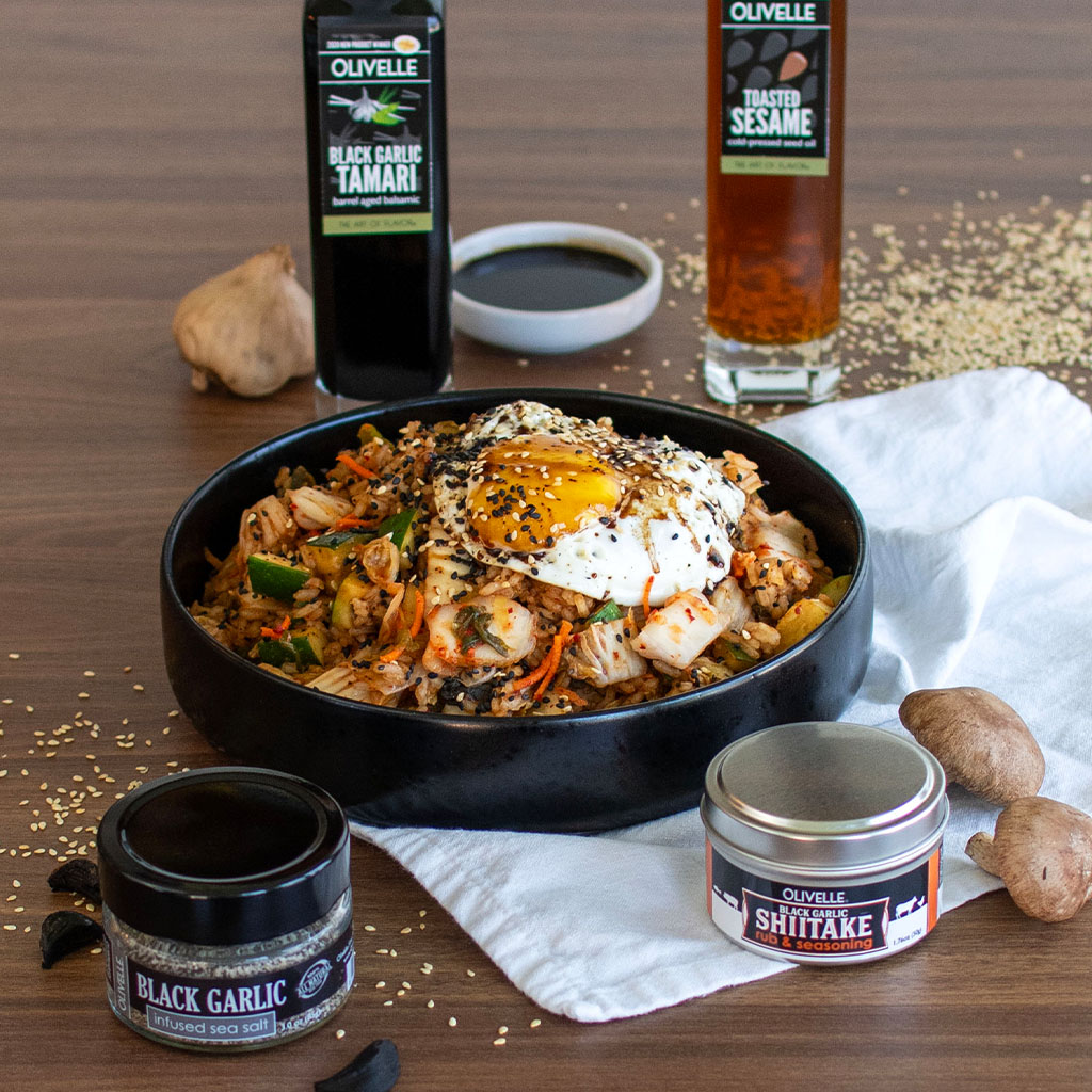 Kimchi Fried Rice with Sesame Eggs