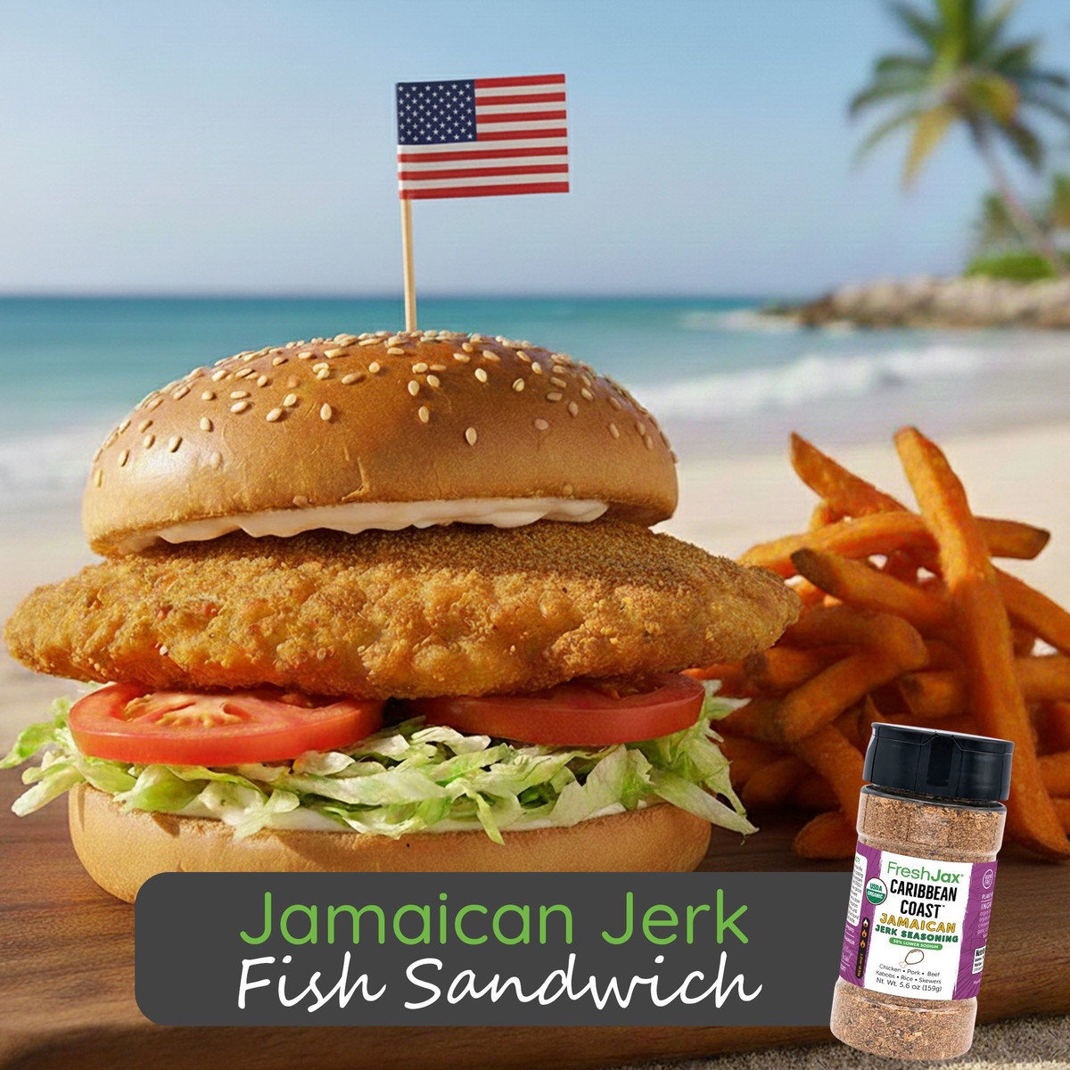 Jamaican Jerk Fish Sandwich