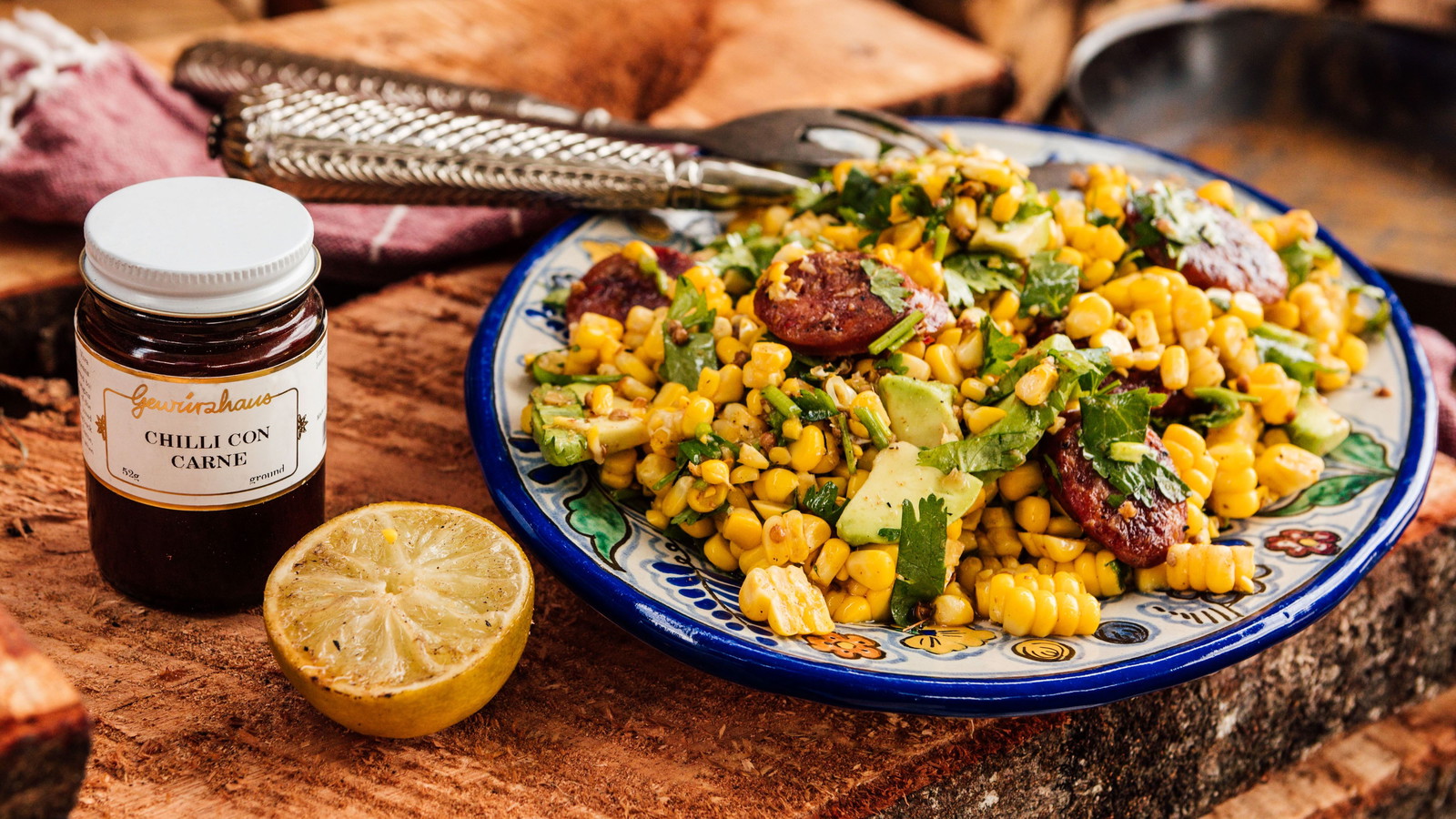 Image of Charred Corn Salad with Chorizo, Lime & Coriander 
