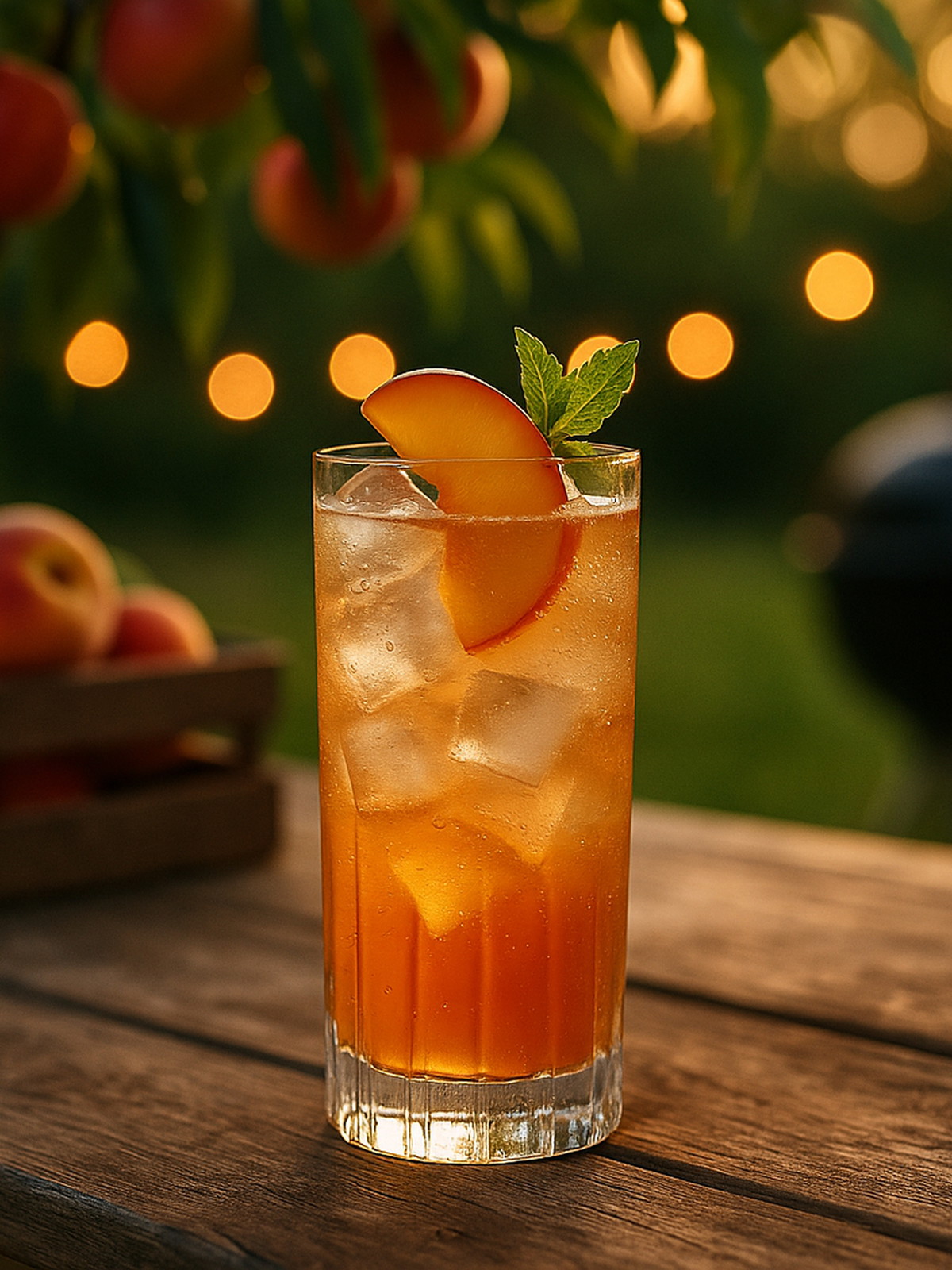 Backyard Peach Bourbon Fizz