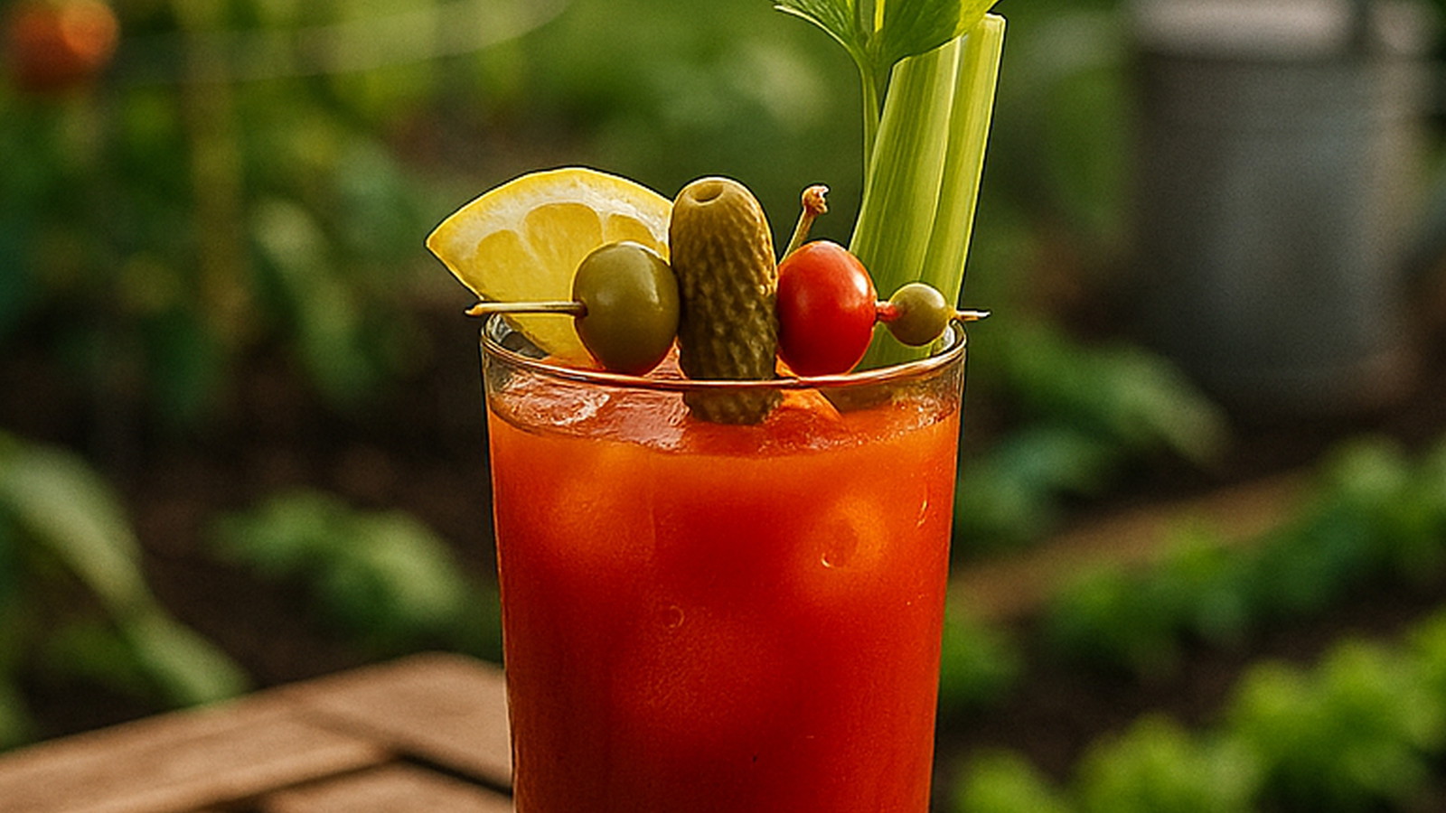 Bloody Mary in outdoor setting