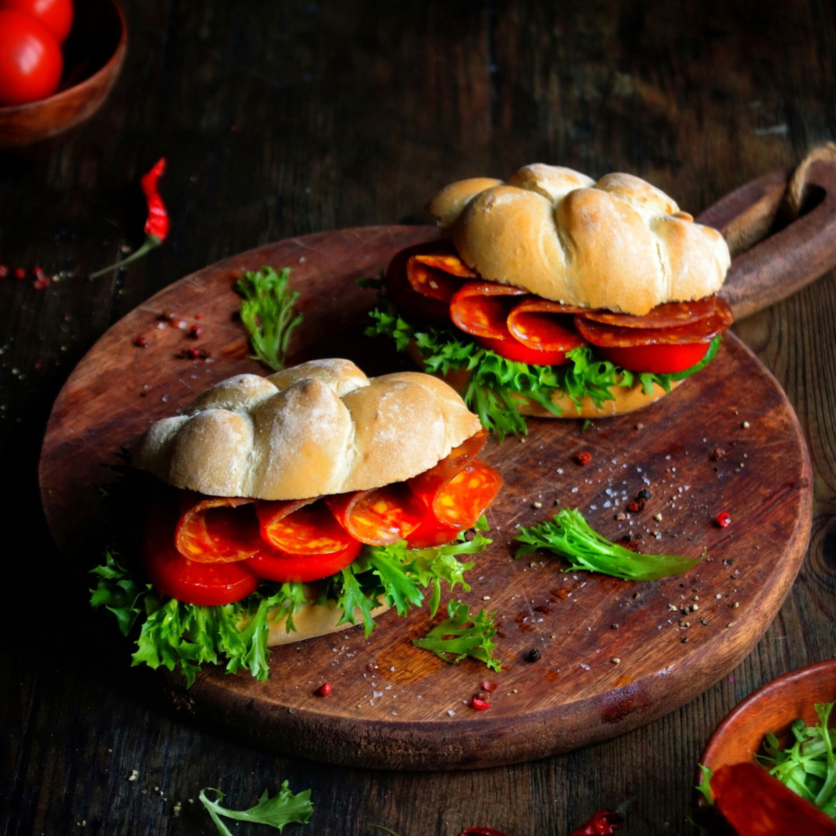 Signature Salami Sub with Tomato, Lettuce & Gherkins