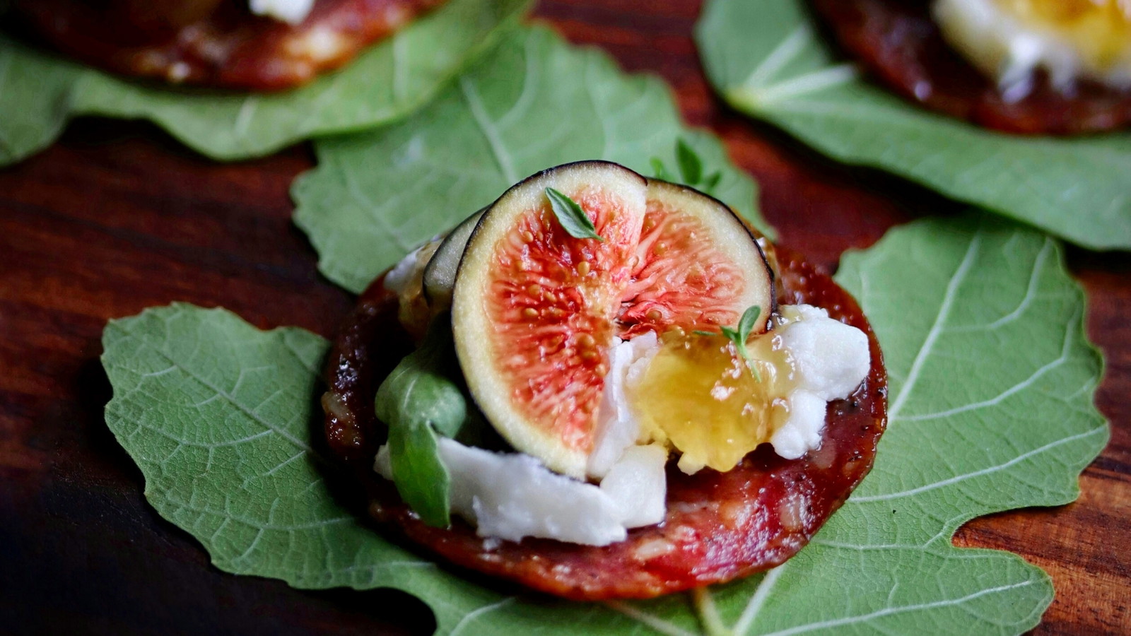 Image of Zaatar Salami, Fig & Honey Canapés
