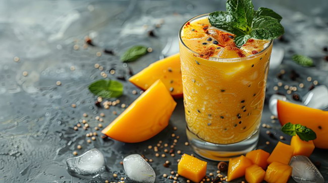 Kefir Frucht Smoothie im Glas