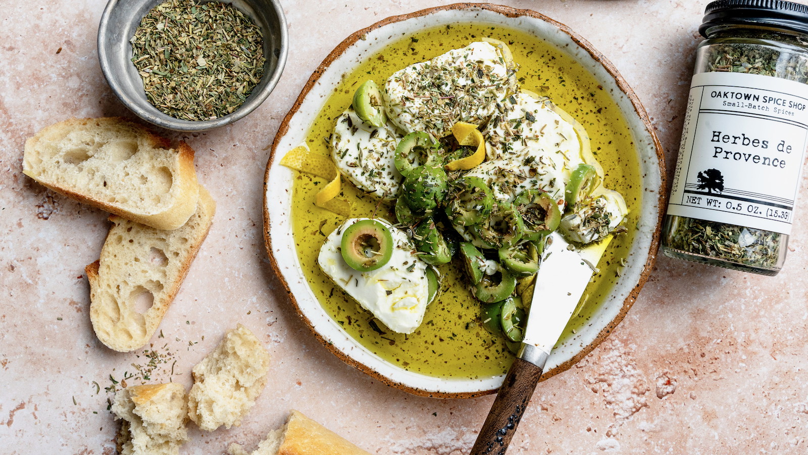 Image of Olive-Marinated Goat Cheese with Herbes de Provence